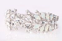 Civetta Spark Royal Cuff - Made With White Opal Swarovski Crystal